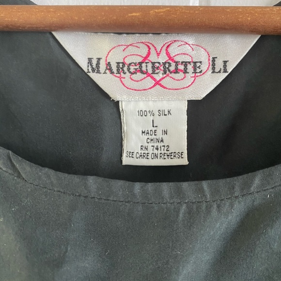 Vintage Marguerite Li Black Silk Tank L - Picture 3 of 5
